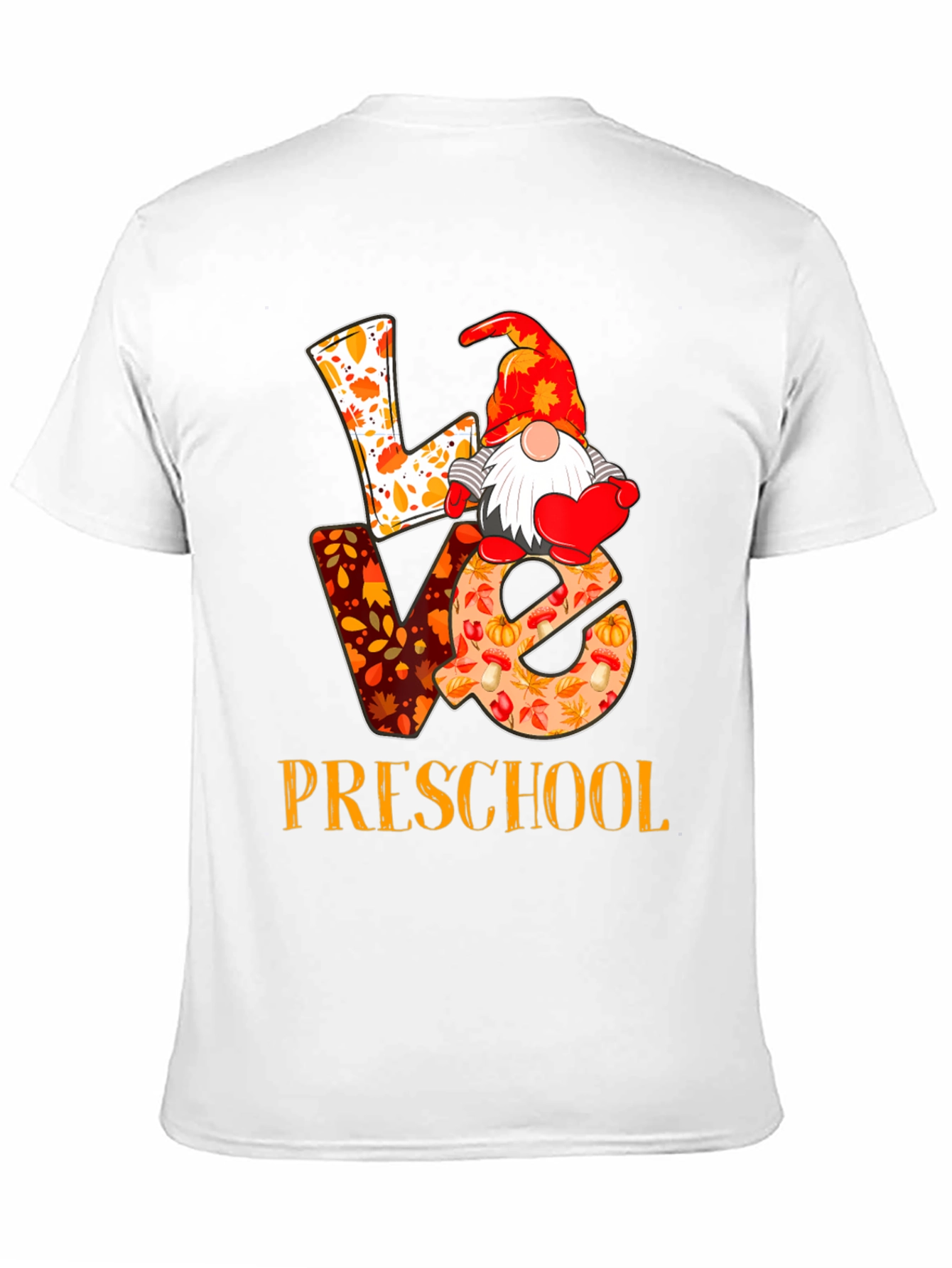 Love Preschool Fall Gnome Teacher T-Shirt