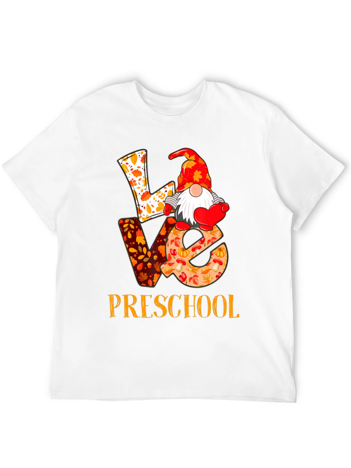 Love Preschool Fall Gnome Teacher T-Shirt
