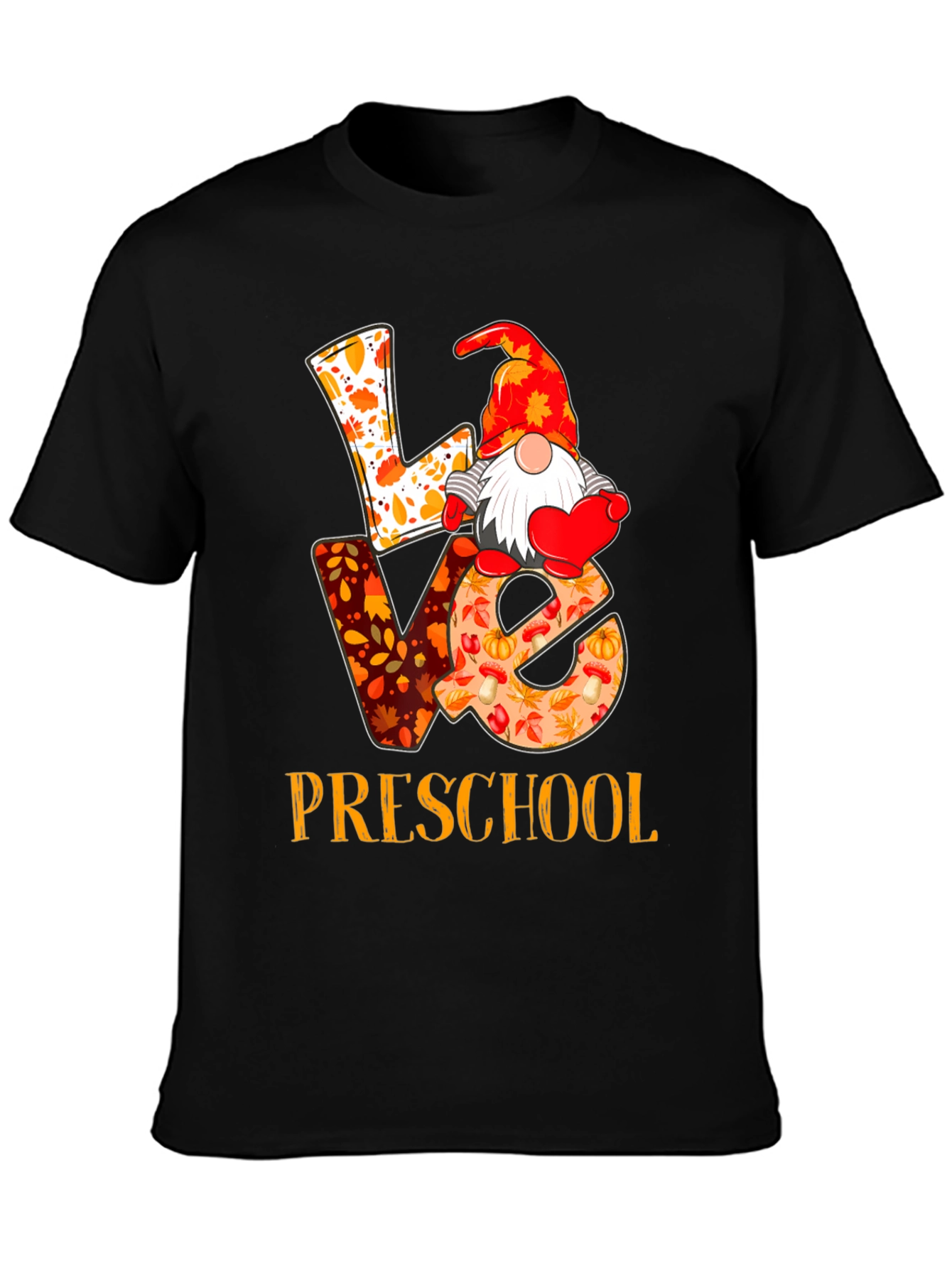 Love Preschool Fall Gnome Teacher T-Shirt