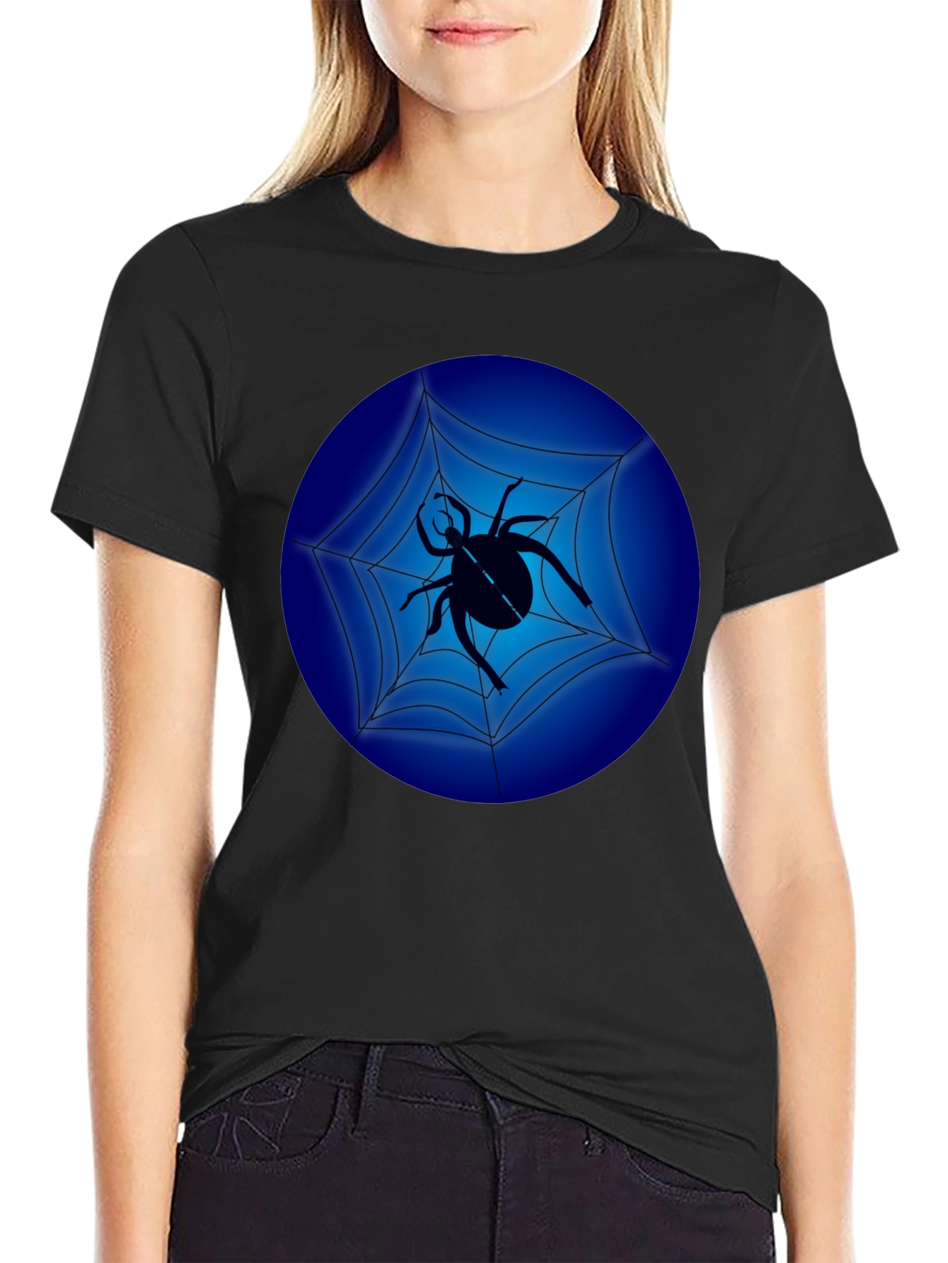 Spider Web Graphic Black T-Shirt