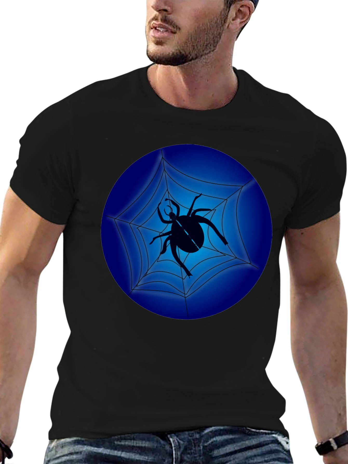 Spider Web Graphic Black T-Shirt