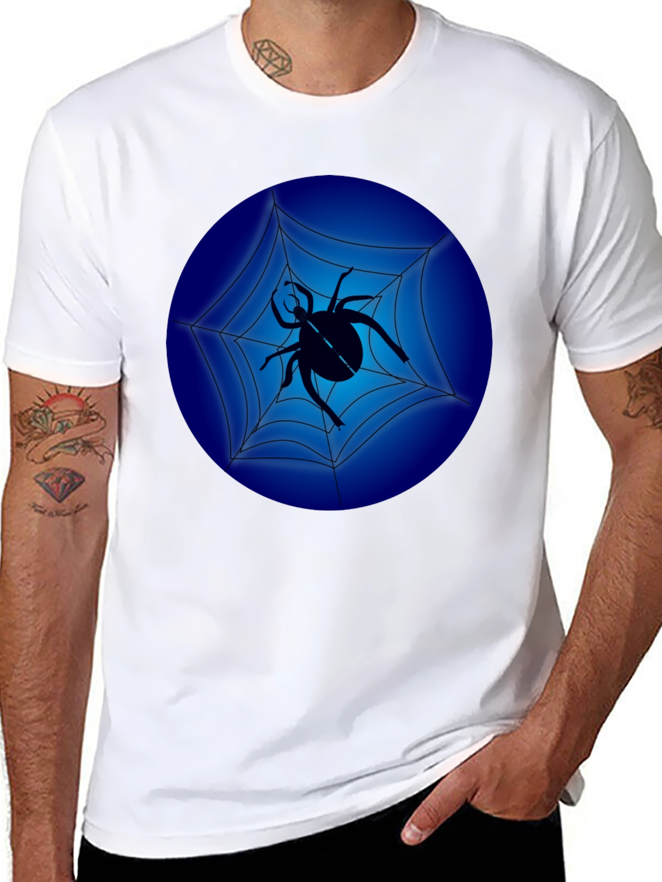 Spider Web Graphic Black T-Shirt