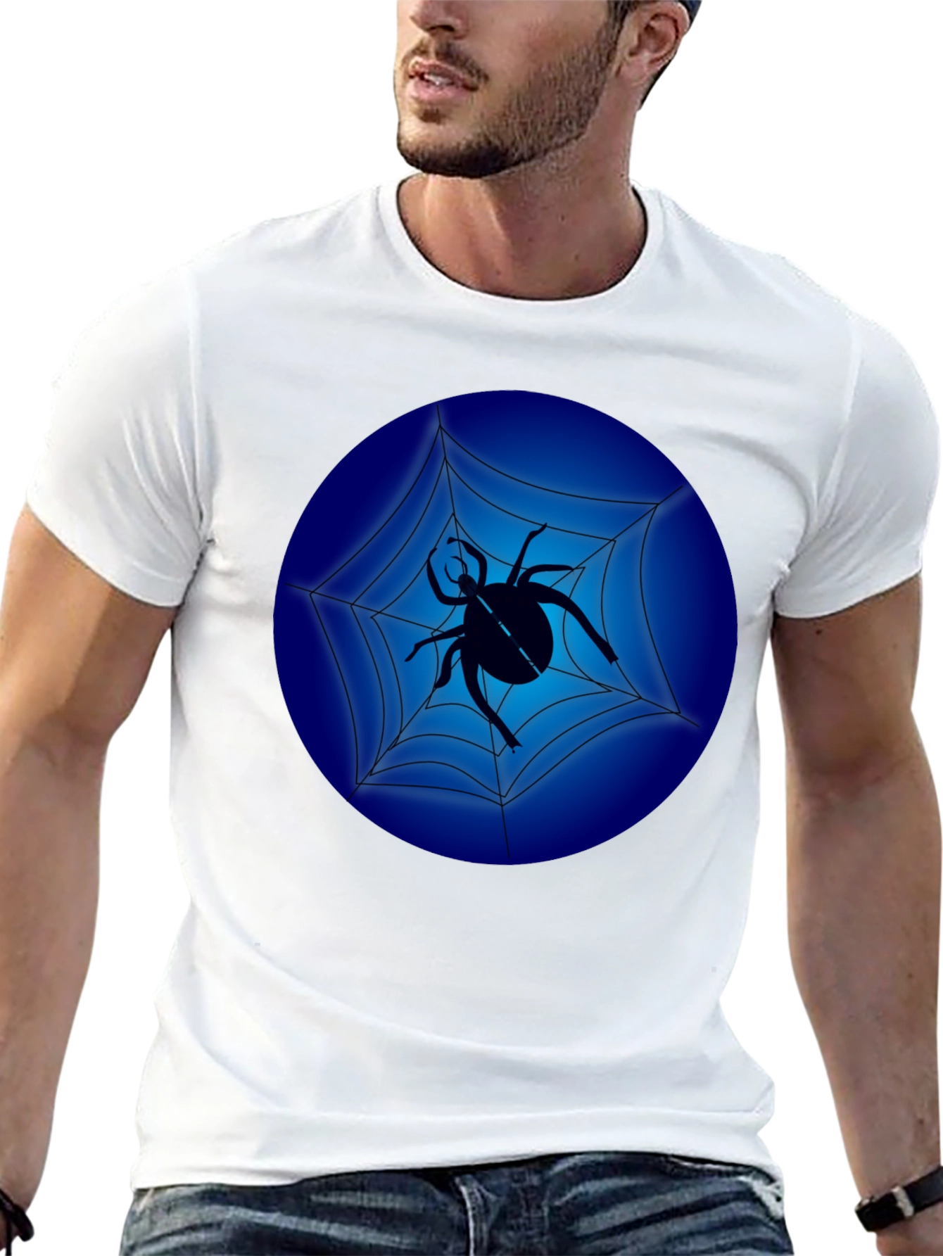 Spider Web Graphic Black T-Shirt