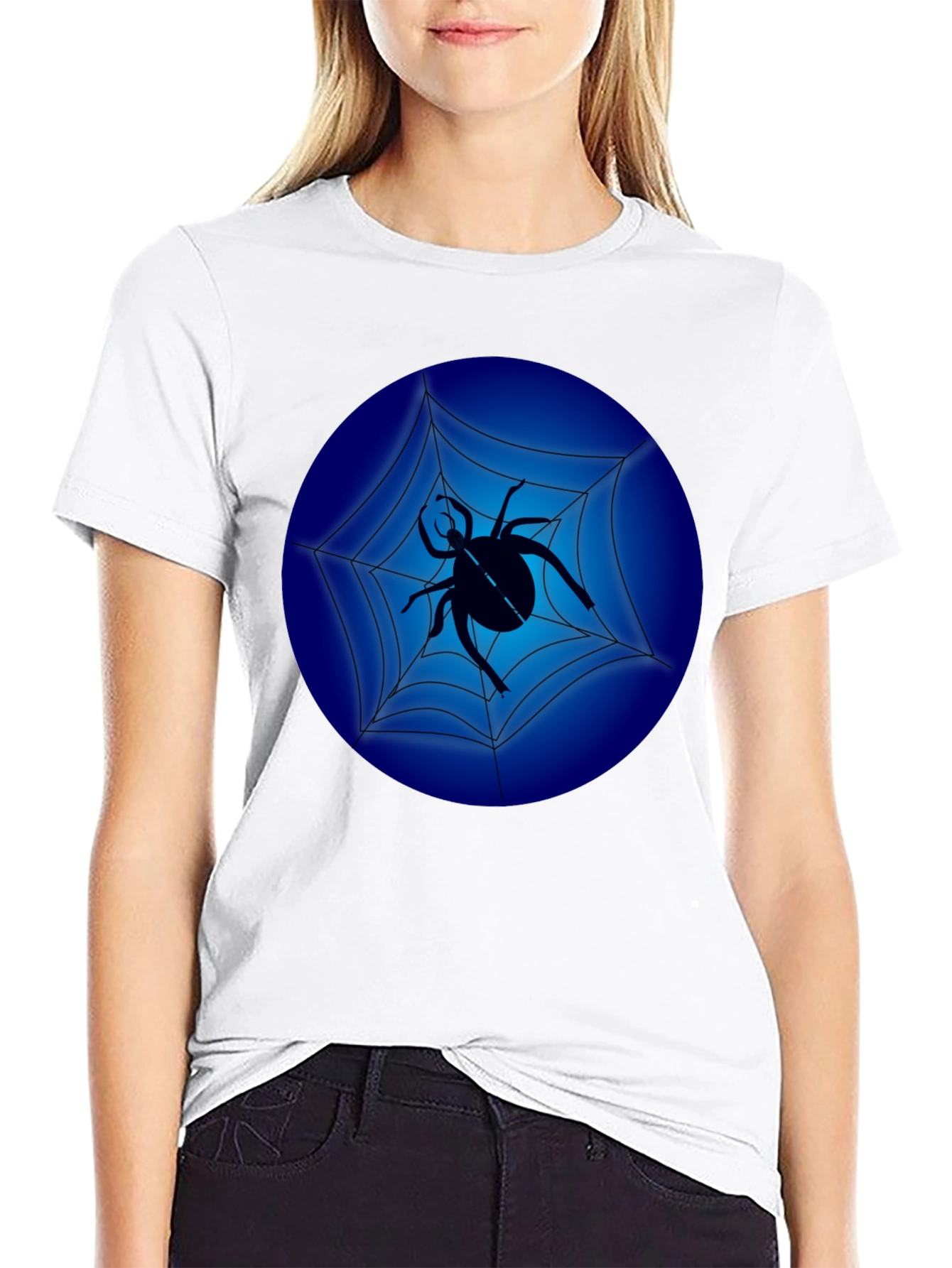 Spider Web Graphic Black T-Shirt