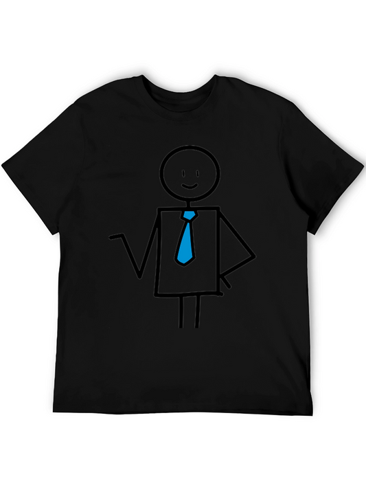 Stick Figure Business Casual Black Tee