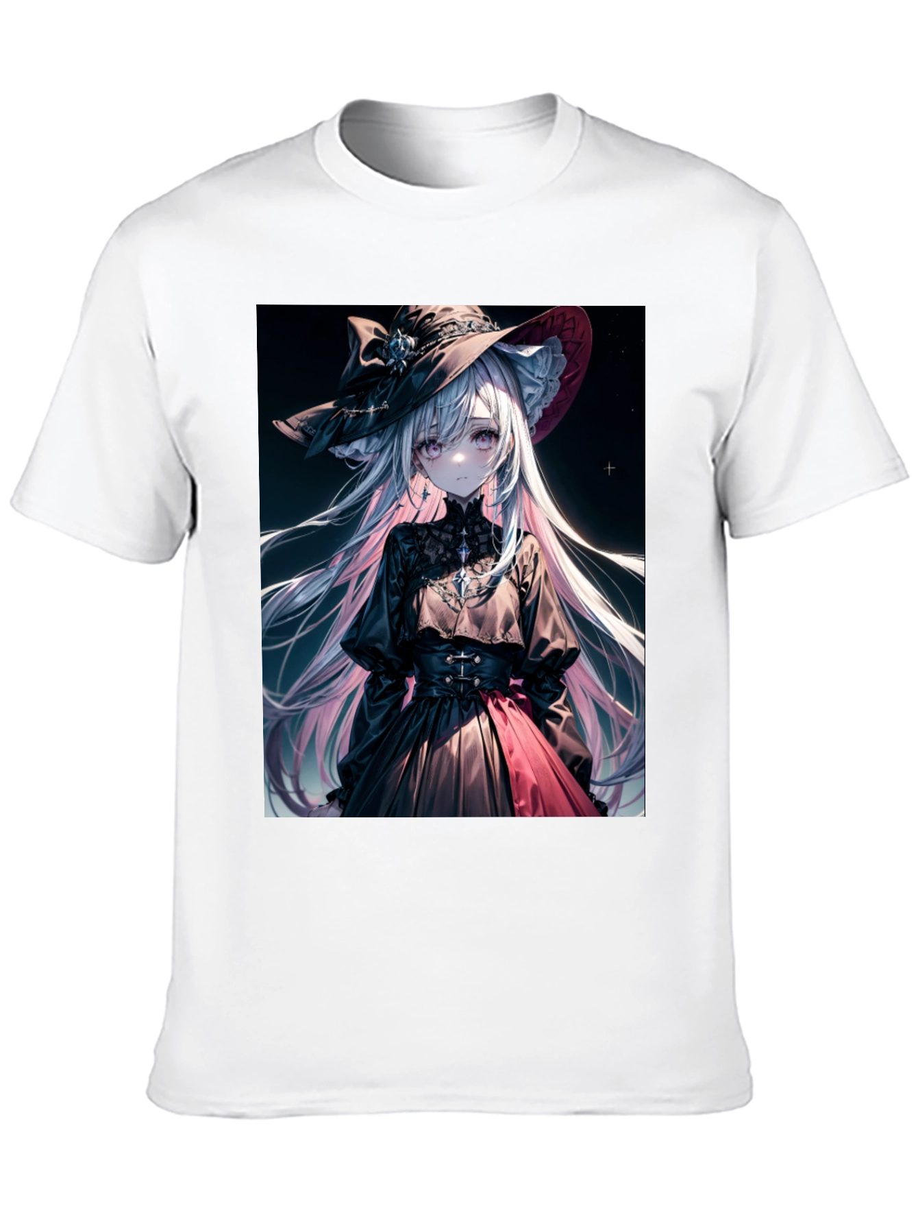 Anime Girl Graphic Tee - Stylish Black Cotton T-Shirt
