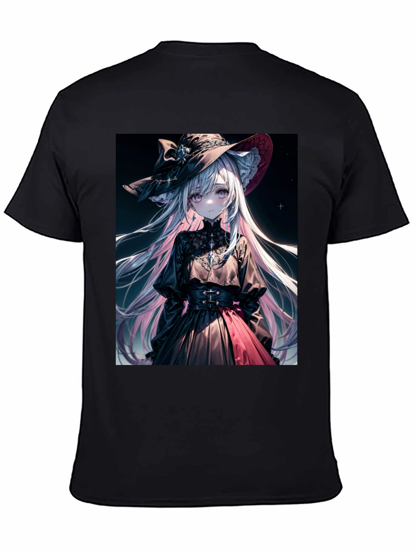 Anime Girl Graphic Tee - Stylish Black Cotton T-Shirt