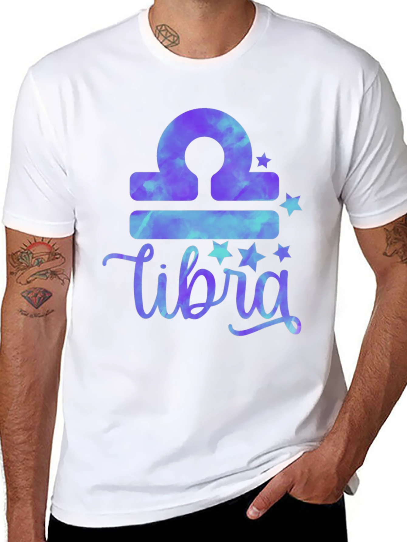 Libra Zodiac Tie-Dye T-Shirt