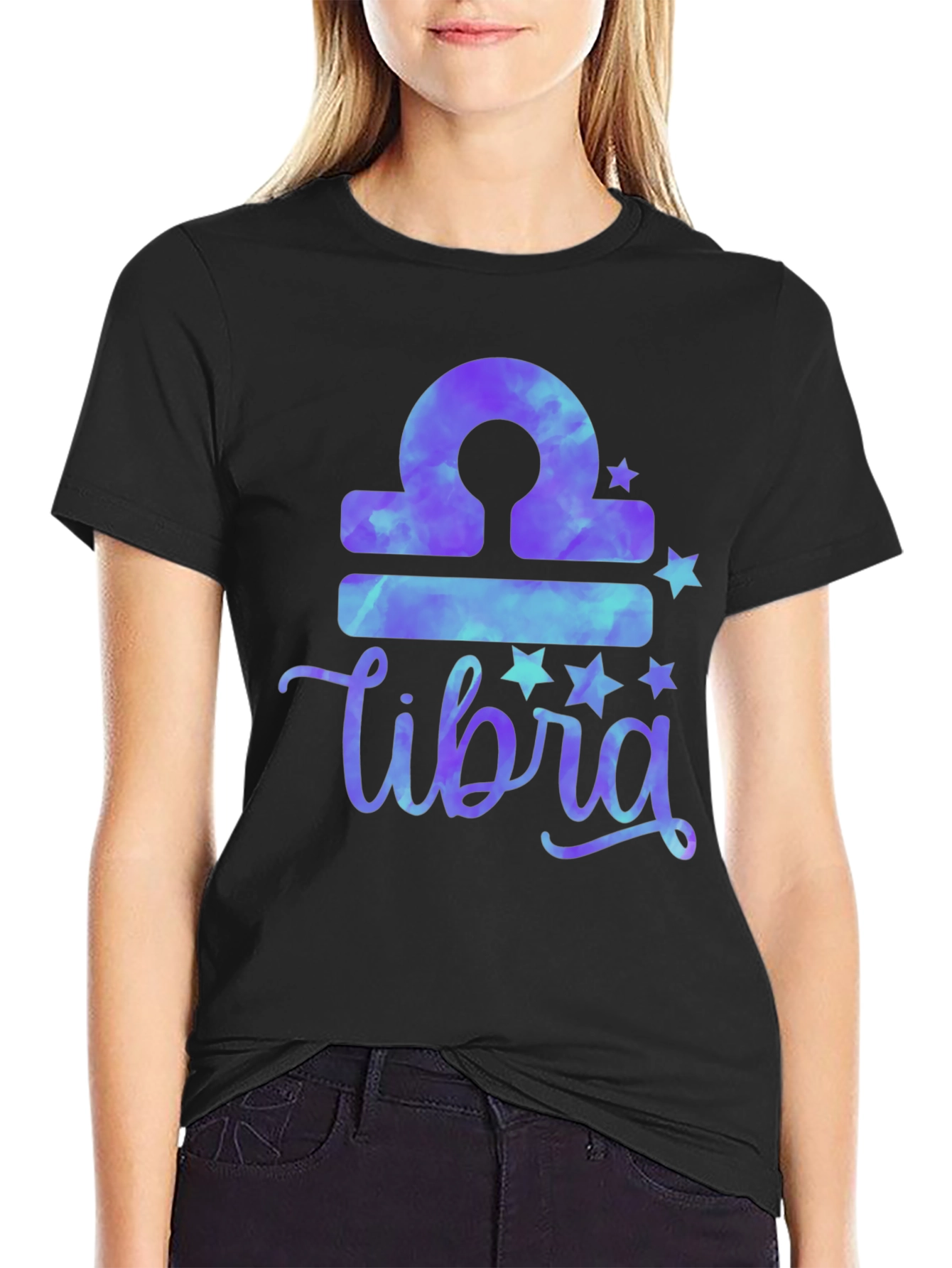Libra Zodiac Tie-Dye T-Shirt