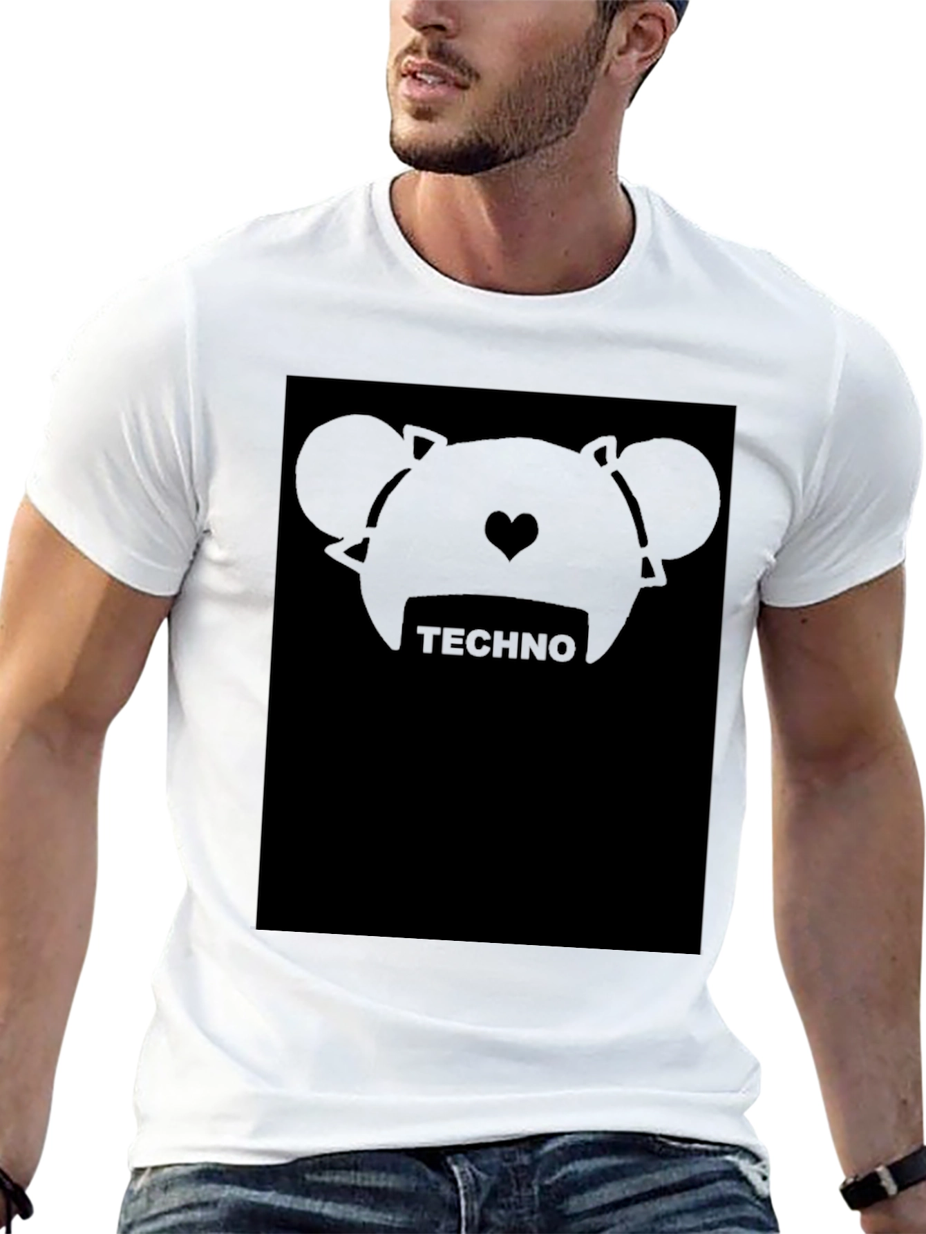 Techno Bear Graphic Tee - Modern Style