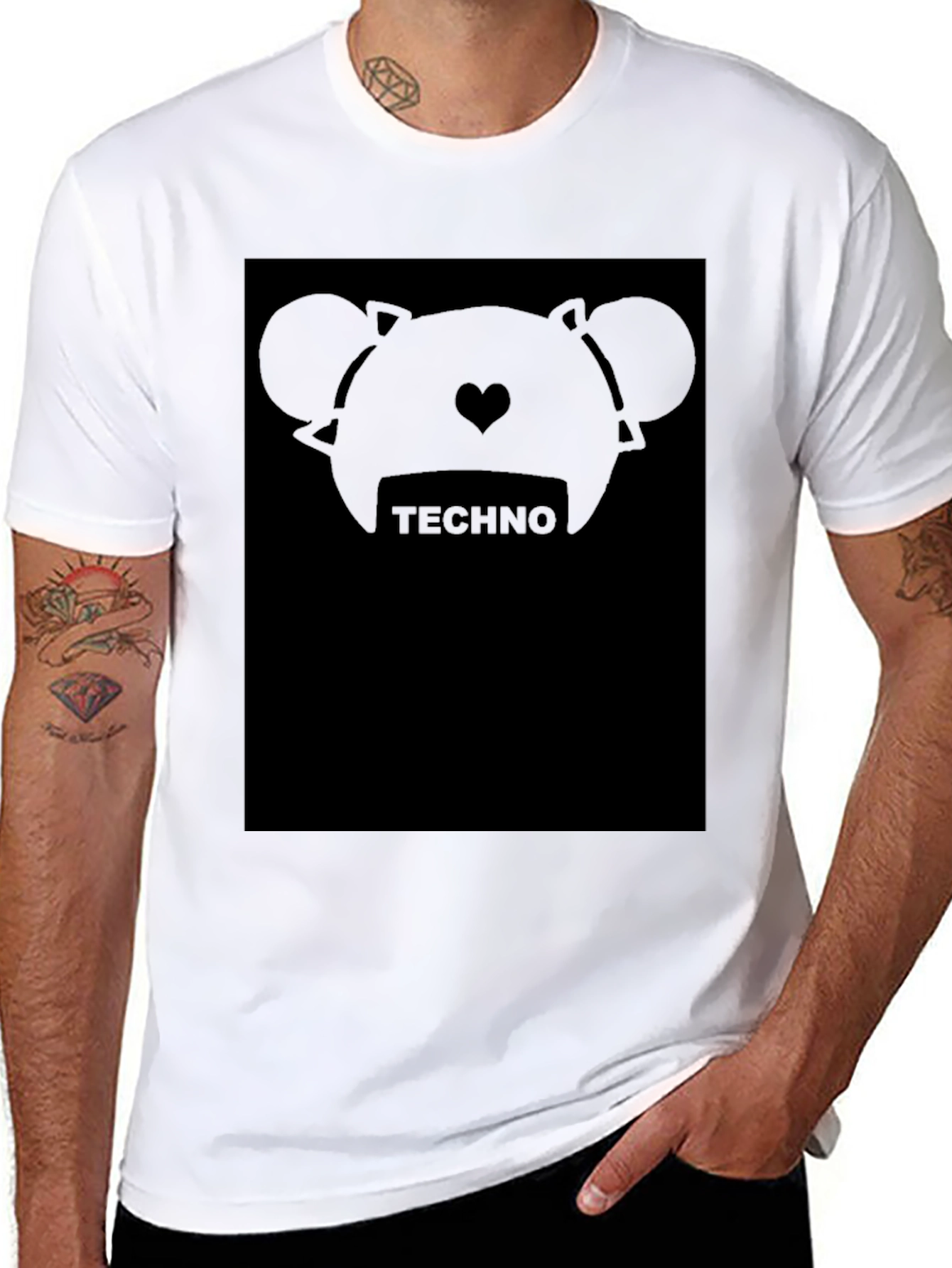 Techno Bear Graphic Tee - Modern Style