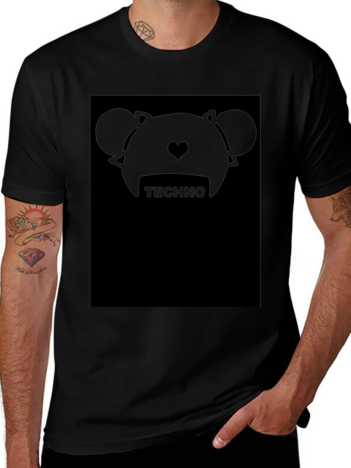 Techno Bear Graphic Tee - Modern Style