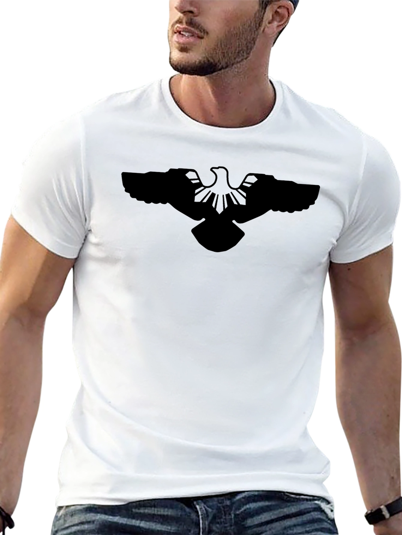 Black T-Shirt with Eagle Design