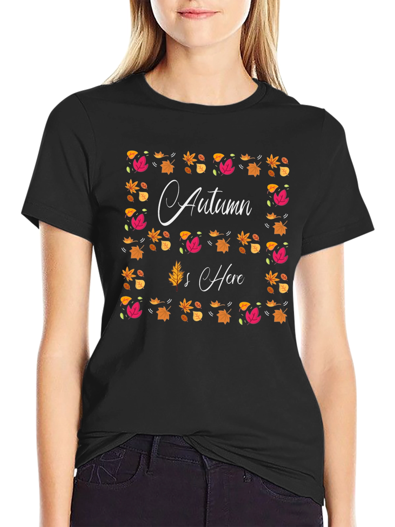 Autumn is Here T-Shirt Fall Leaf Design