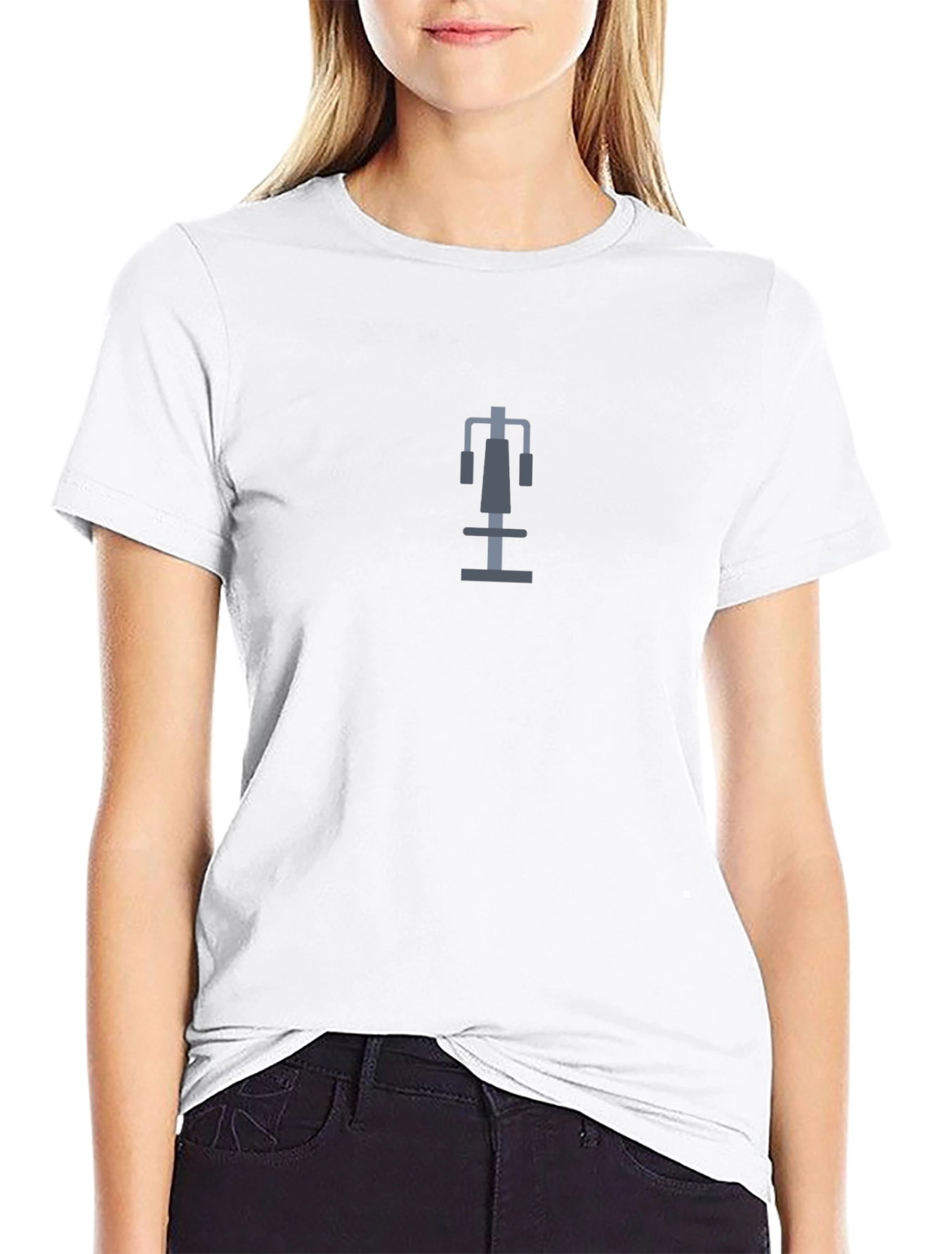 Mens Black T-Shirt with Gym Bench Graphic