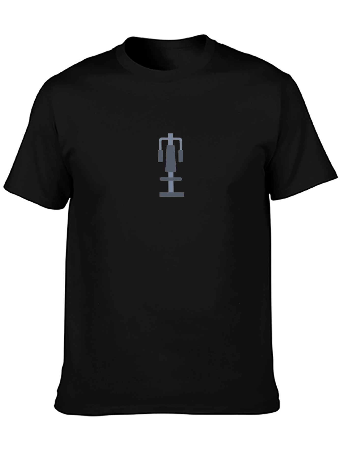 Mens Black T-Shirt with Gym Bench Graphic