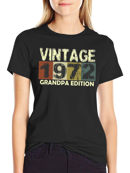 Vintage 1972 Grandpa Edition Black T-Shirt