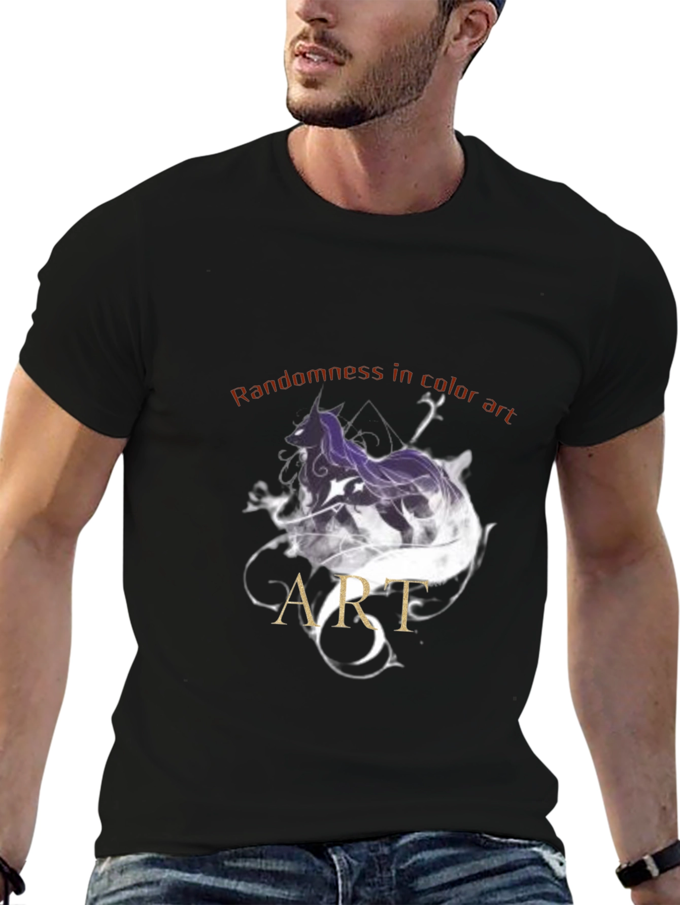 Abstract Art Graphic Tee - Mens Black T-Shirt