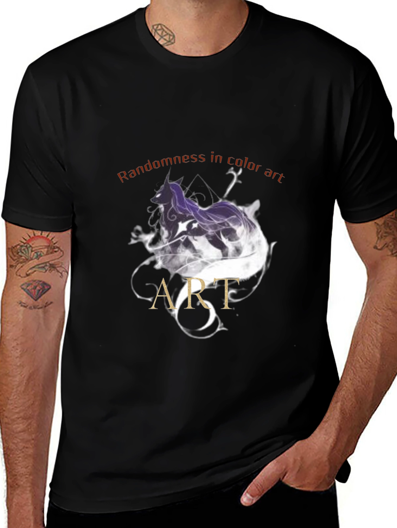 Abstract Art Graphic Tee - Mens Black T-Shirt