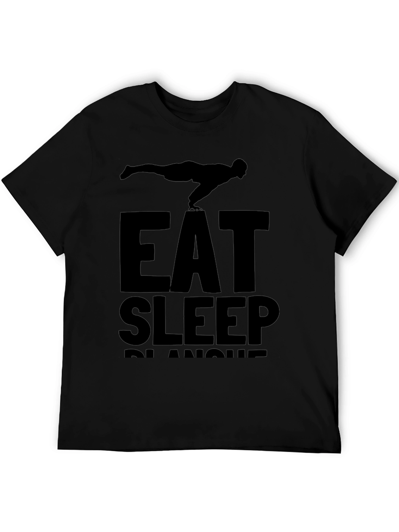 Eat Sleep Planche Black T-Shirt Gym Fitness