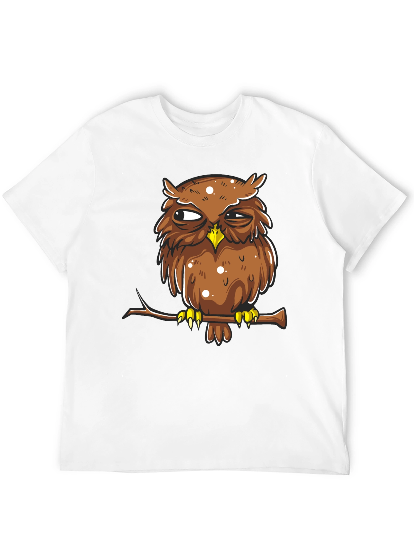 Grumpy Owl Graphic Tee - Mens Black Cotton T-Shirt