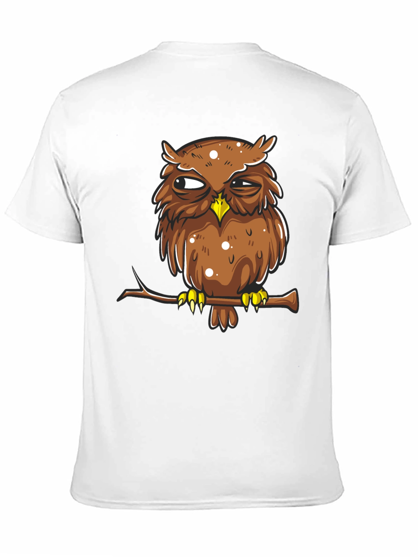 Grumpy Owl Graphic Tee - Mens Black Cotton T-Shirt