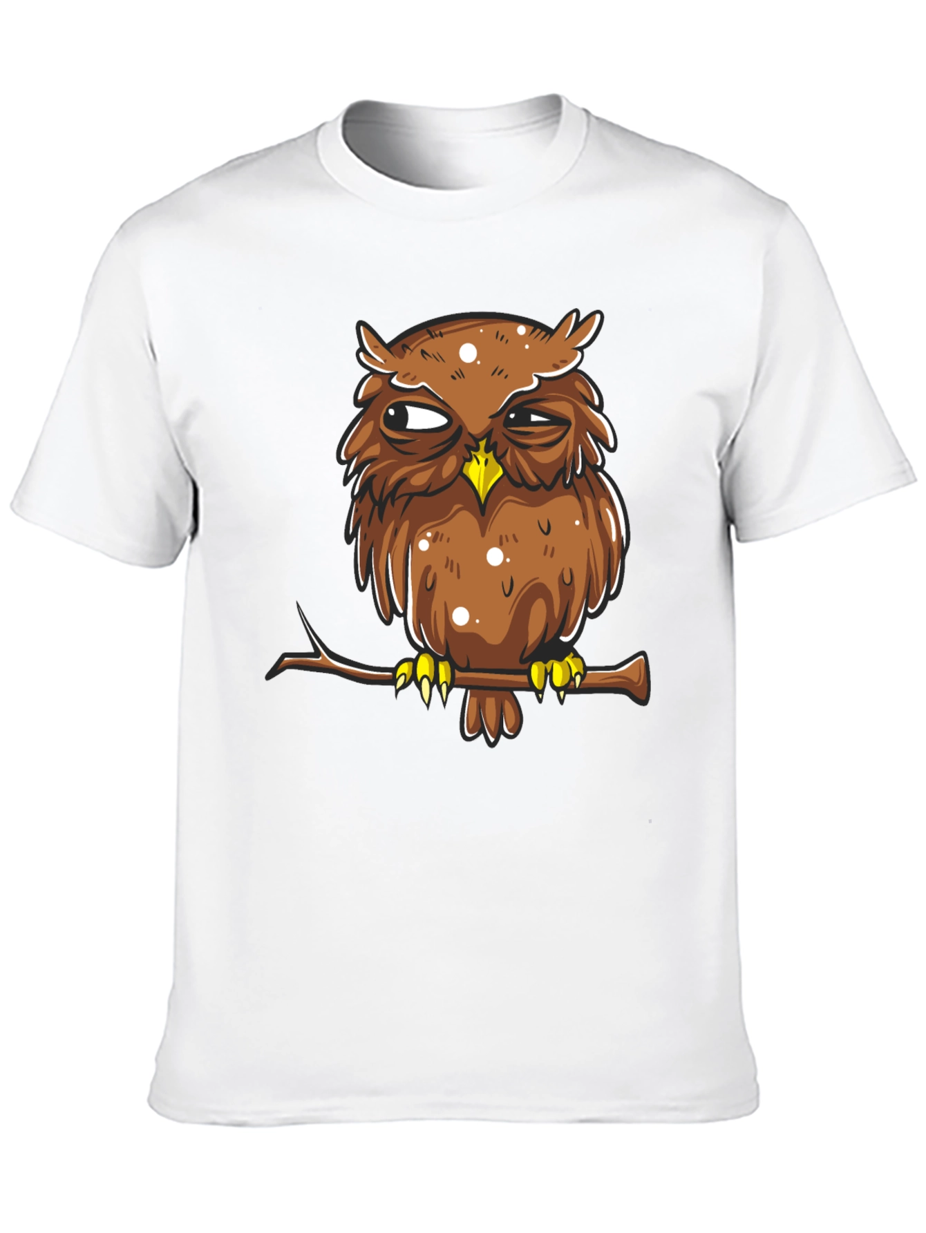 Grumpy Owl Graphic Tee - Mens Black Cotton T-Shirt