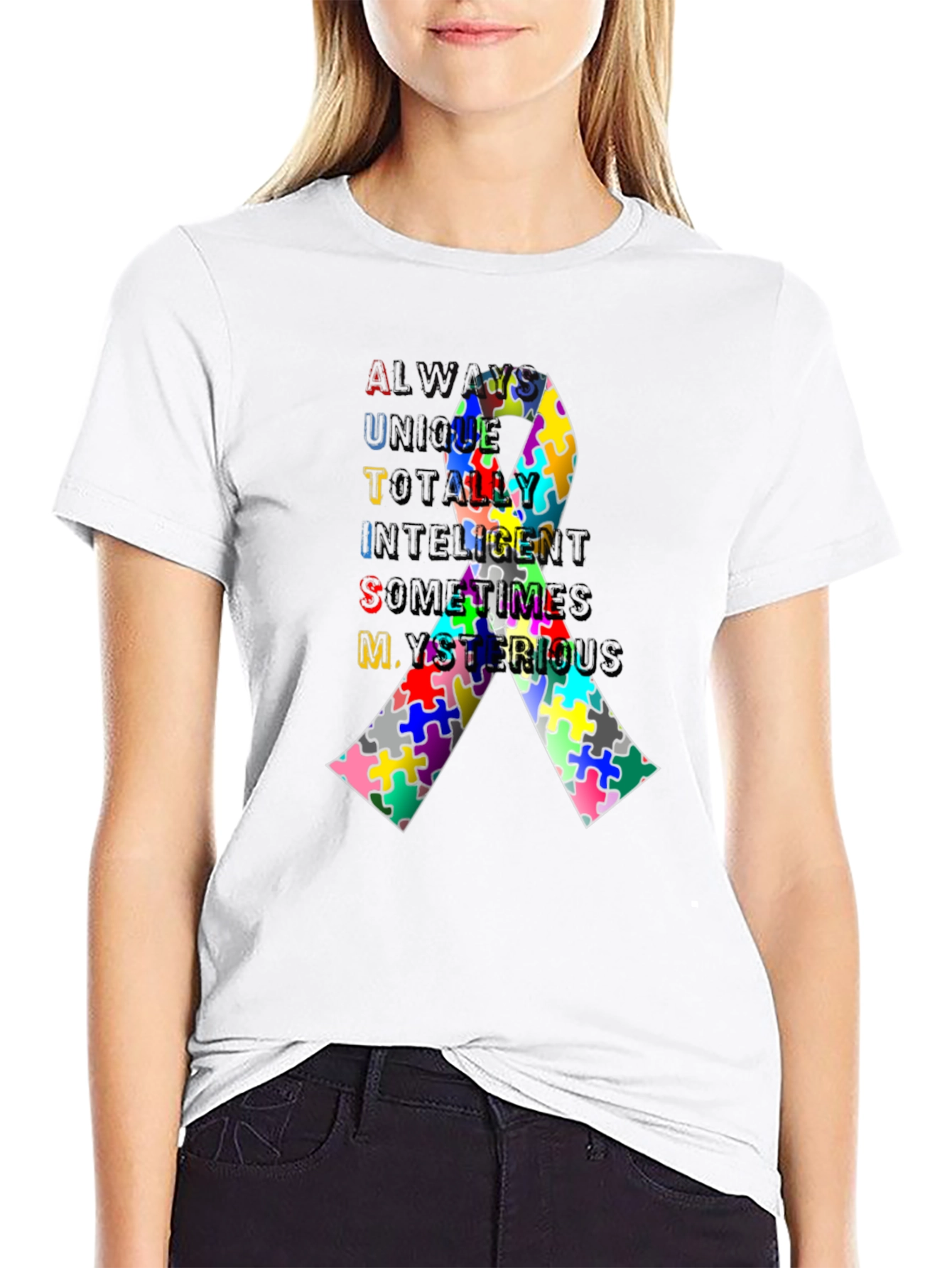Autism Awareness Ribbon T-Shirt - Always Unique