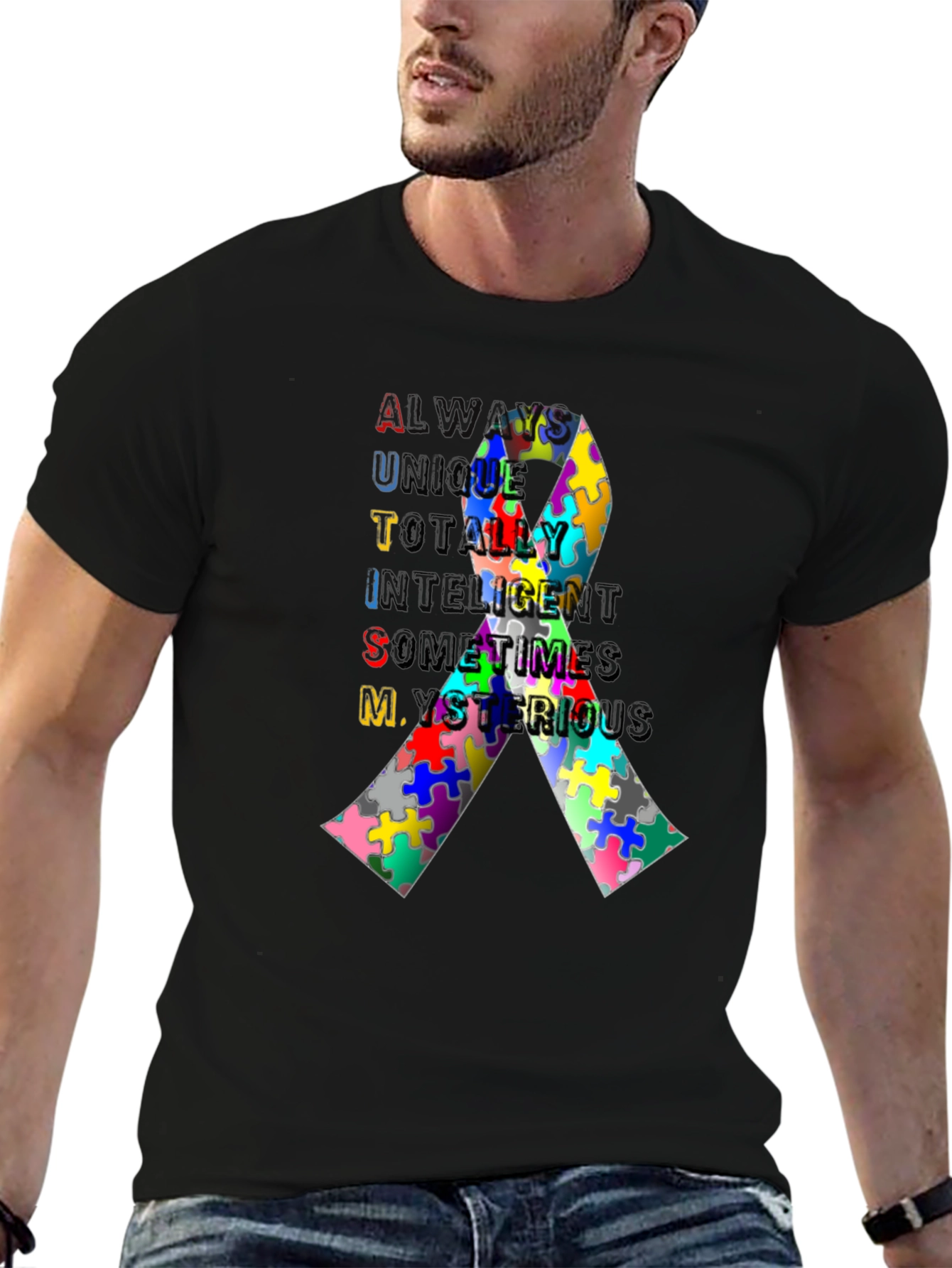 Autism Awareness Ribbon T-Shirt - Always Unique