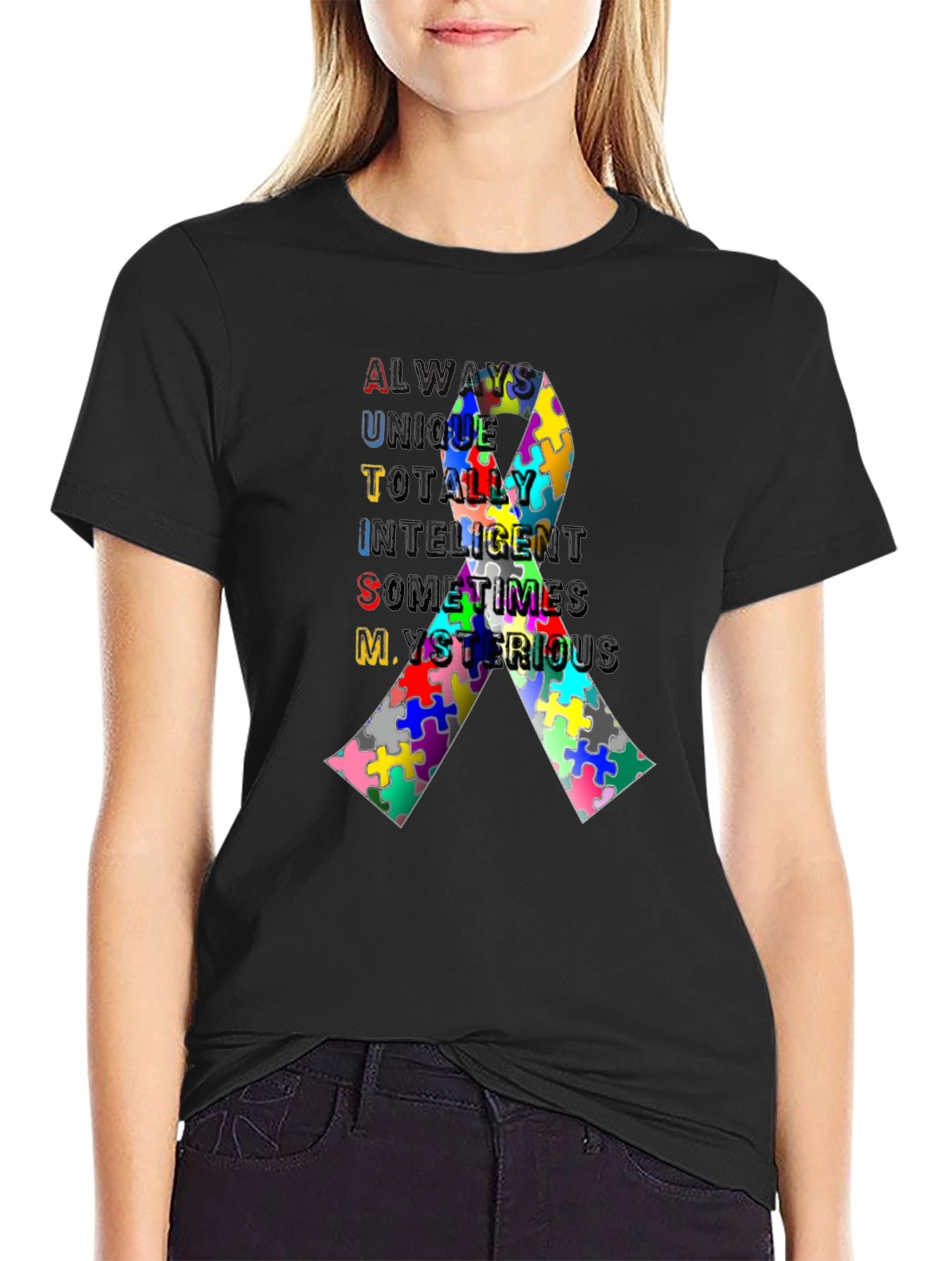 Autism Awareness Ribbon T-Shirt - Always Unique