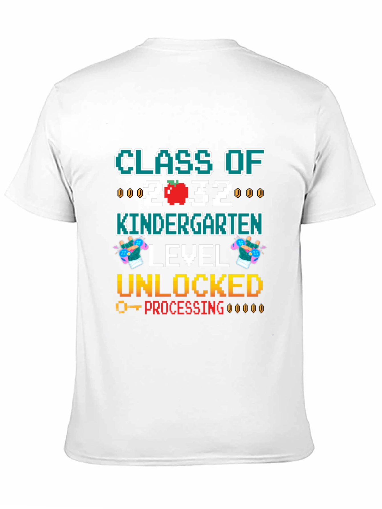 Class of 2032 Kindergarten Level Unlocked Black T-Shirt