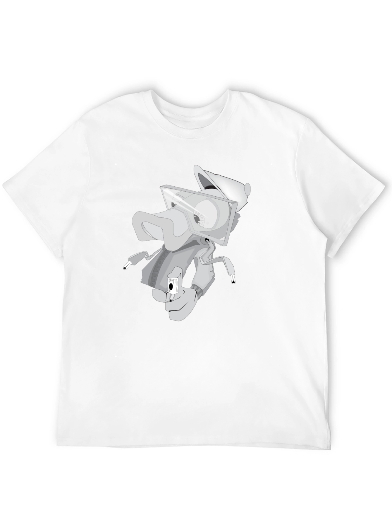 Trendy Graphic Tee: Urban Cartoon Robot Design