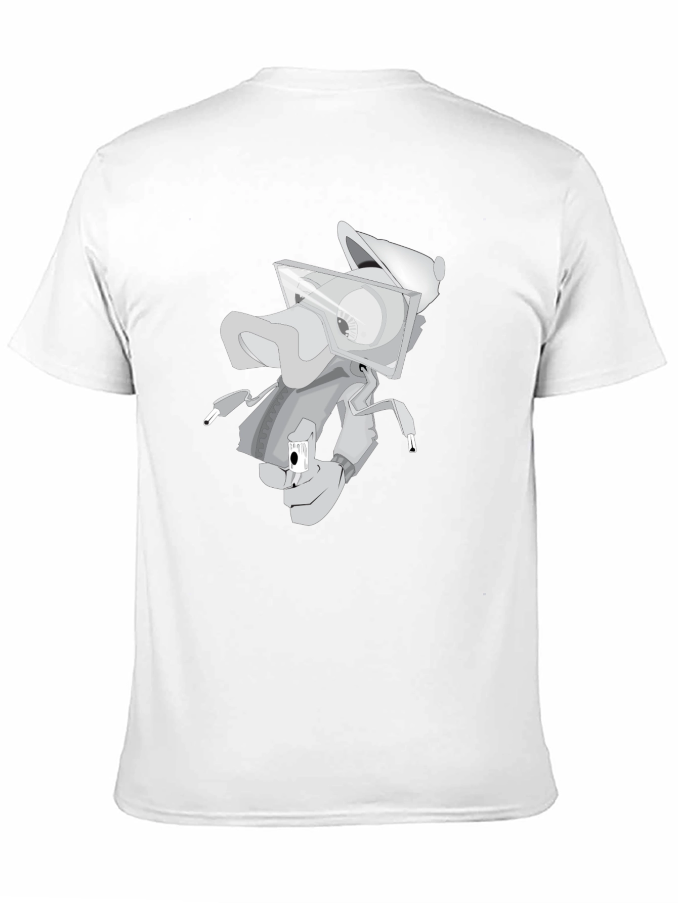 Trendy Graphic Tee: Urban Cartoon Robot Design