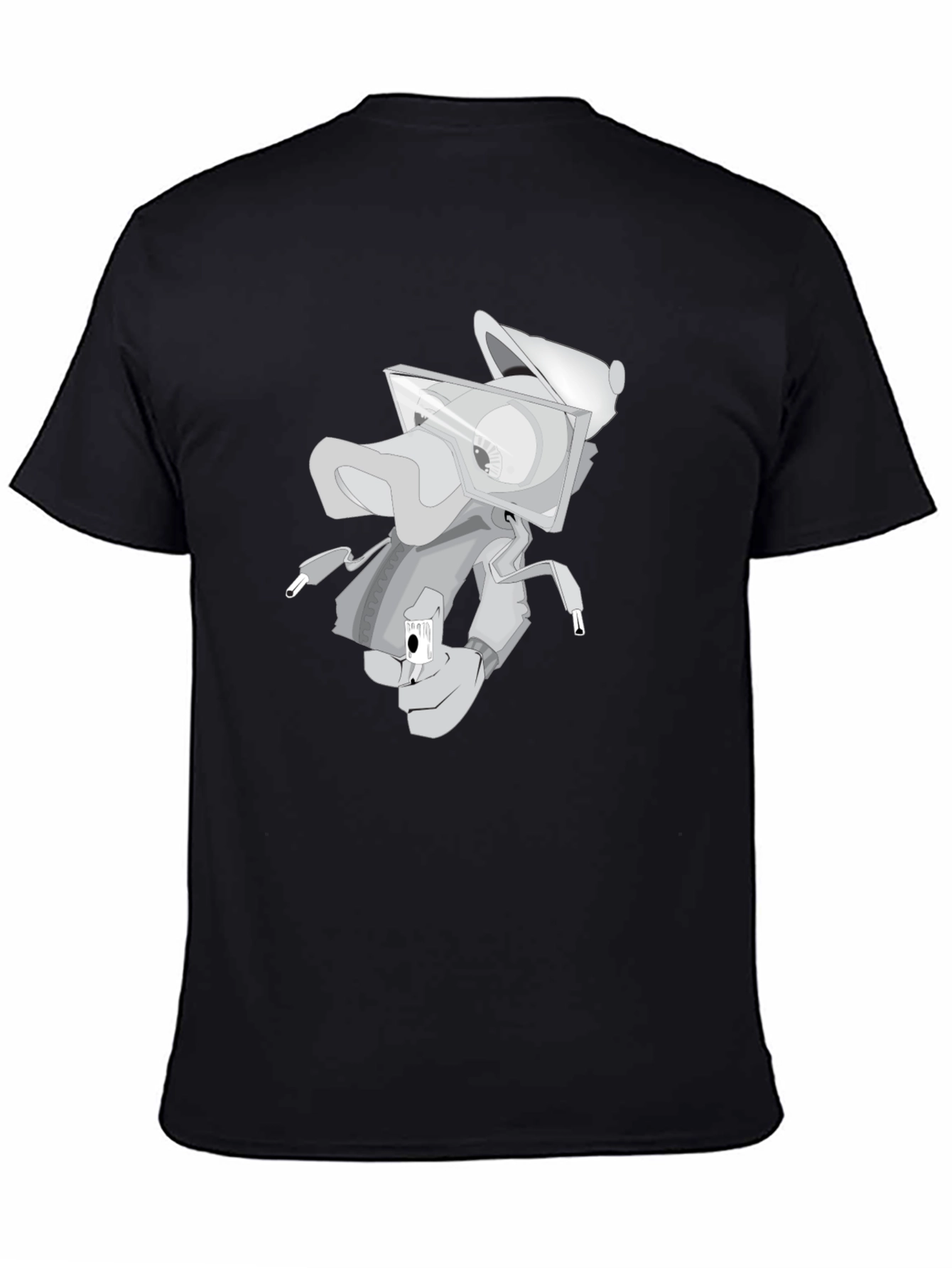 Trendy Graphic Tee: Urban Cartoon Robot Design