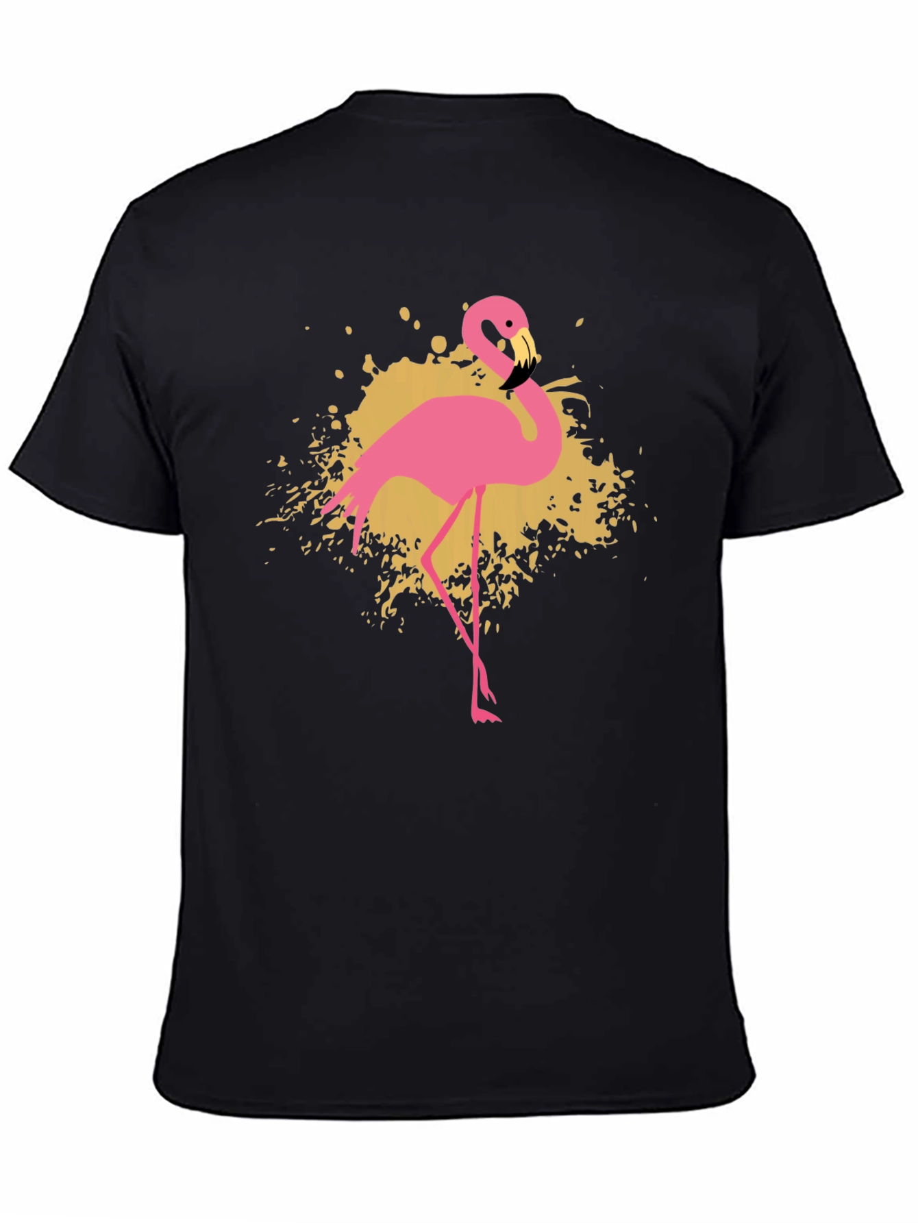 Flamingo Graphic T-Shirt - Stylish Black Tee