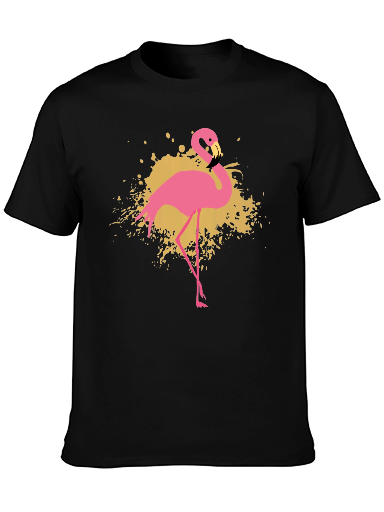 Flamingo Graphic T-Shirt - Stylish Black Tee
