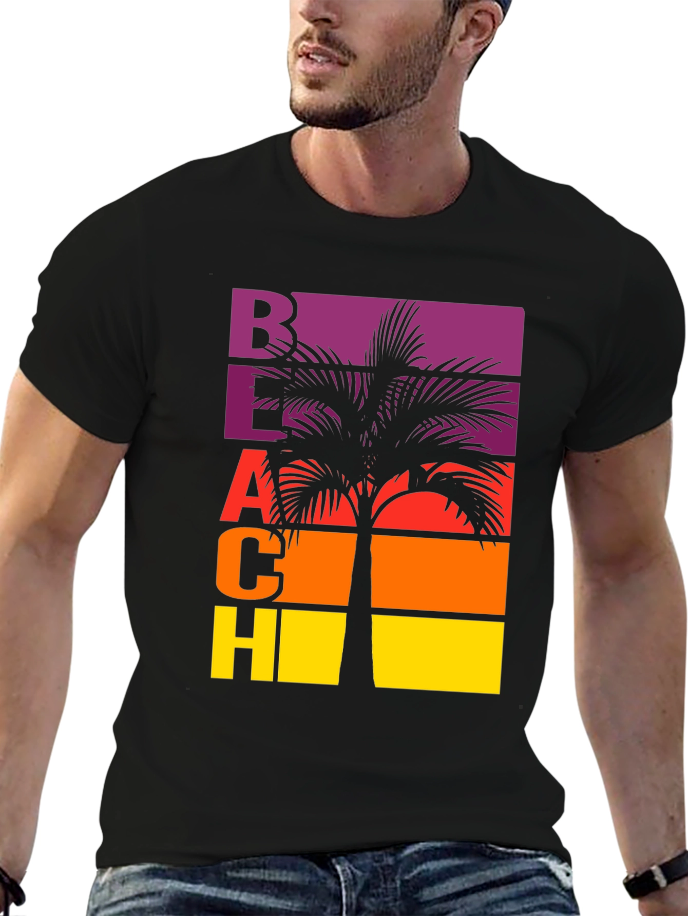 Retro Beach Palm Tree T-Shirt