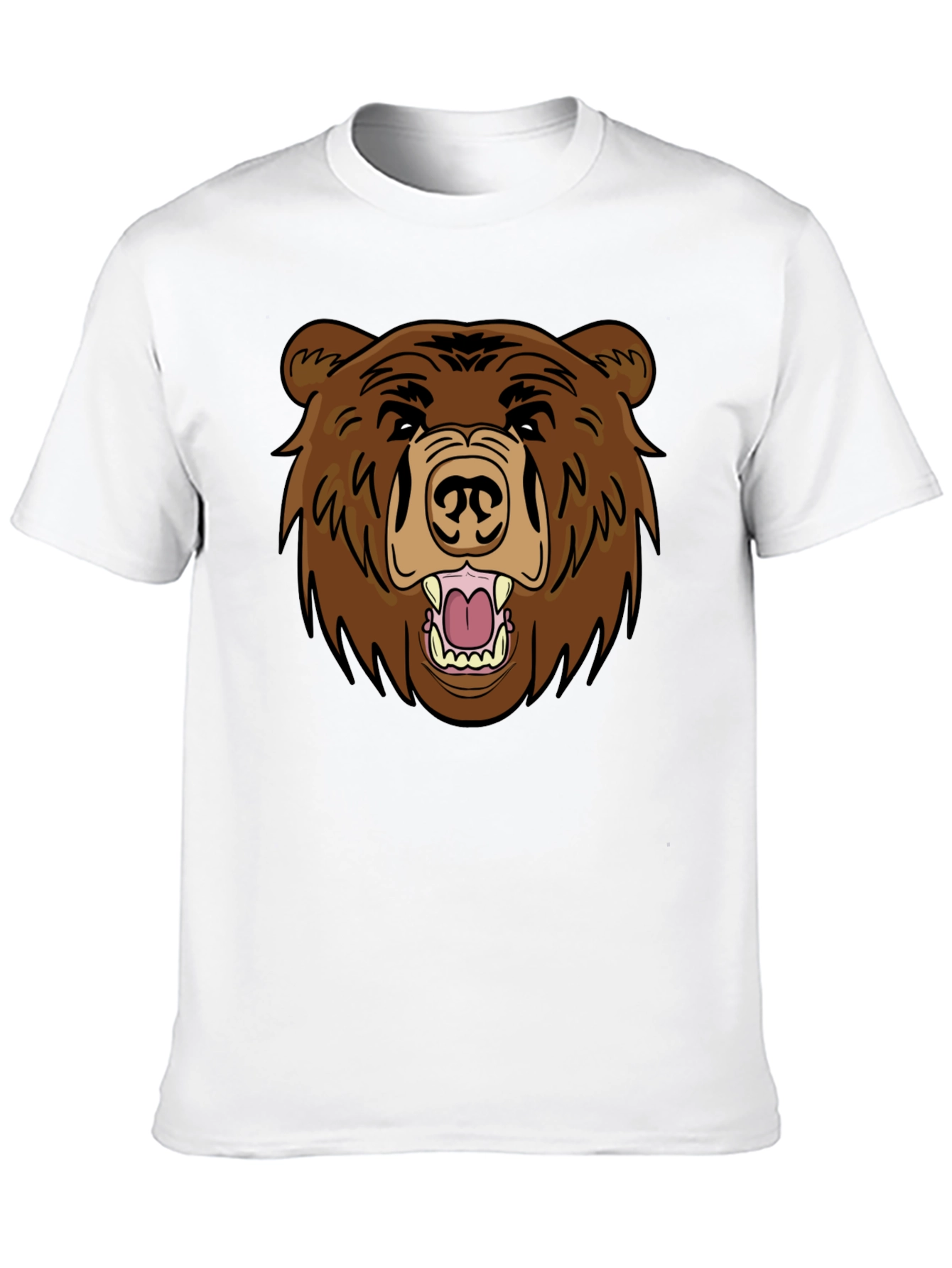Mens Black T-Shirt with Brown Bear Graphic