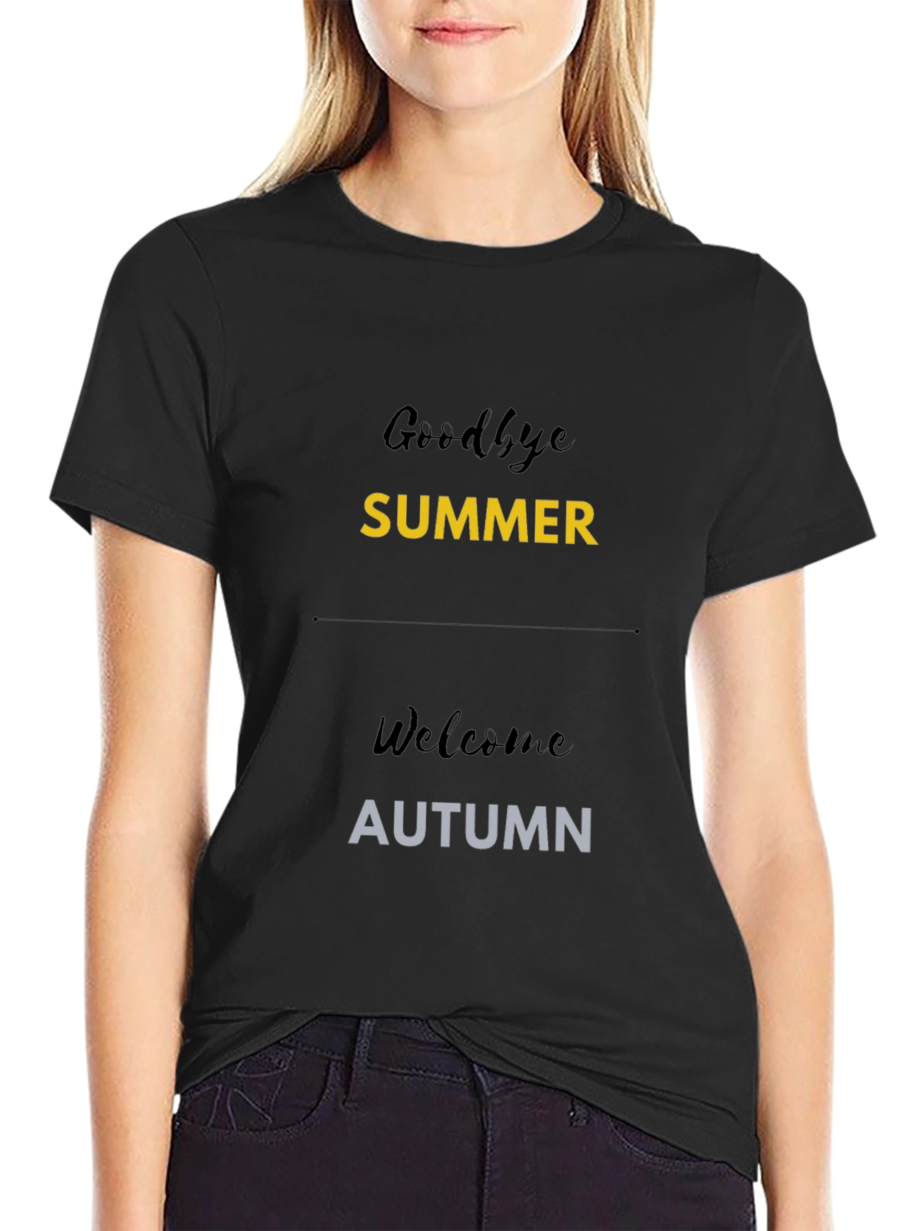 Goodbye Summer Welcome Autumn Black T-Shirt