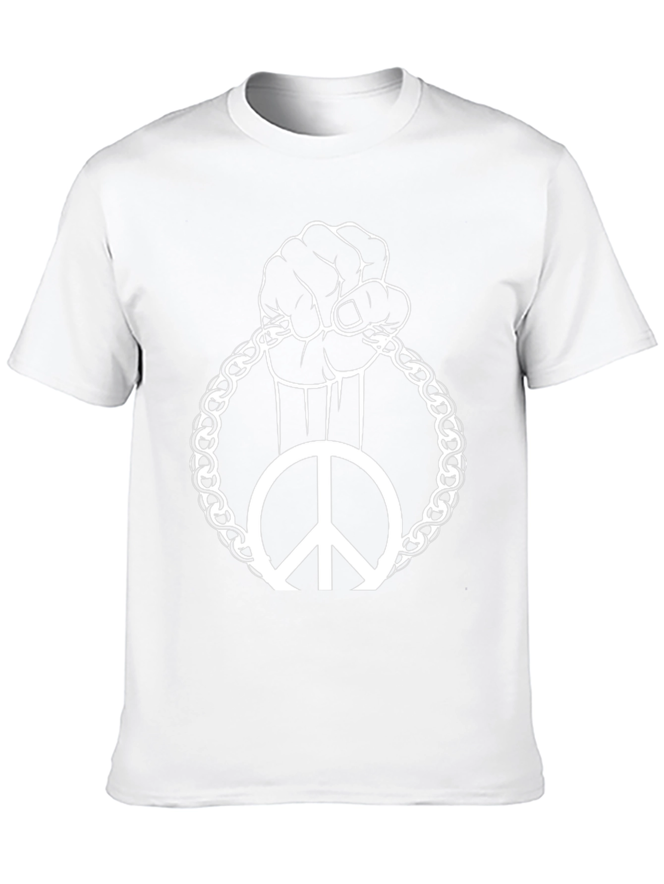 Peace Sign Fist Chain Black Graphic Tee