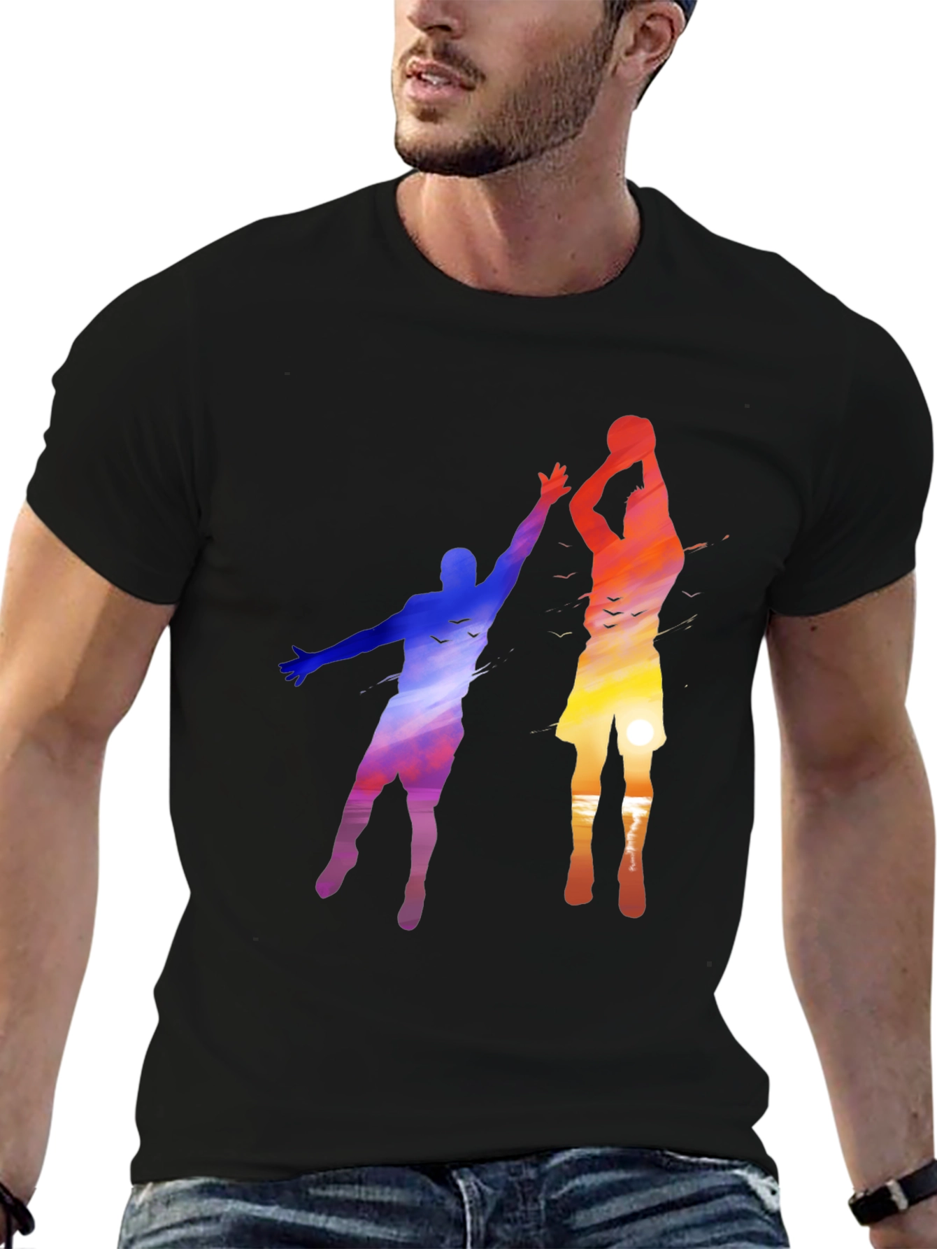 Sunset Basketball Graphic Tee