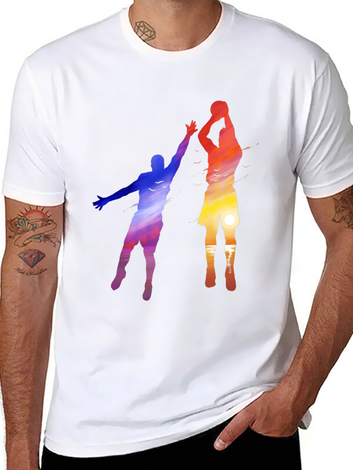 Sunset Basketball Graphic Tee