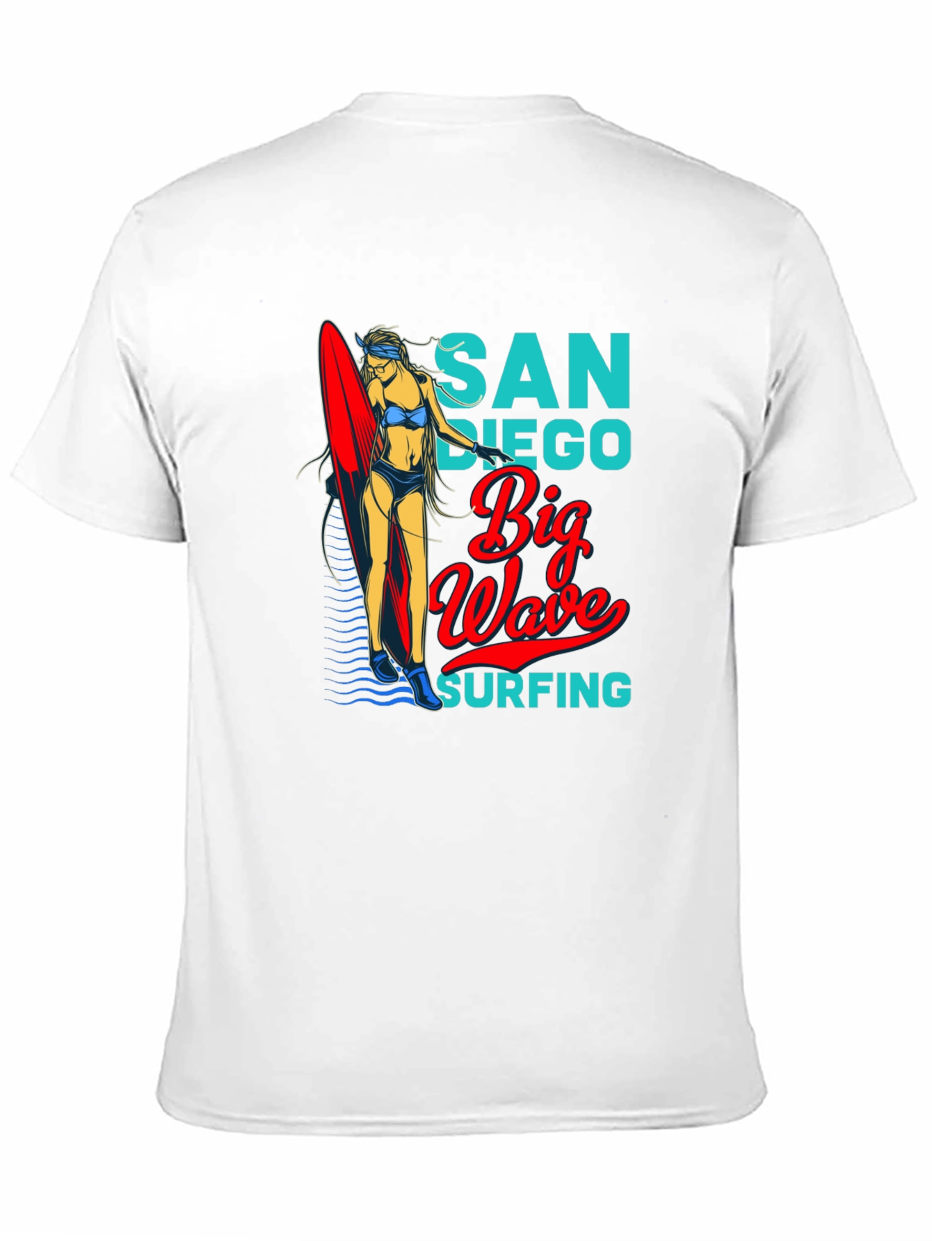 San Diego Big Wave Surfing Graphic T-Shirt