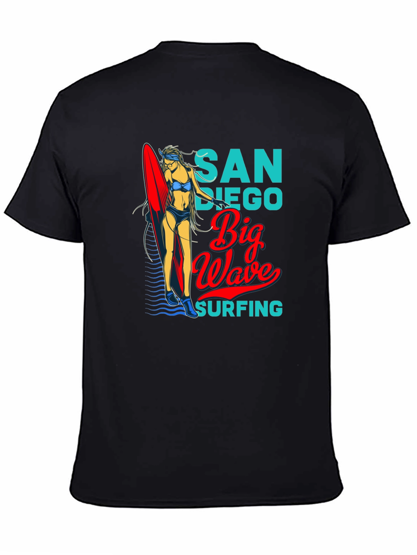 San Diego Big Wave Surfing Graphic T-Shirt