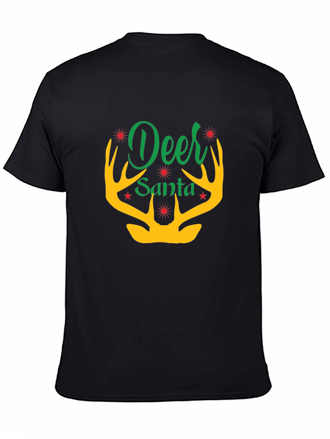 Deer Santa Graphic Tee - Holiday Festive Apparel