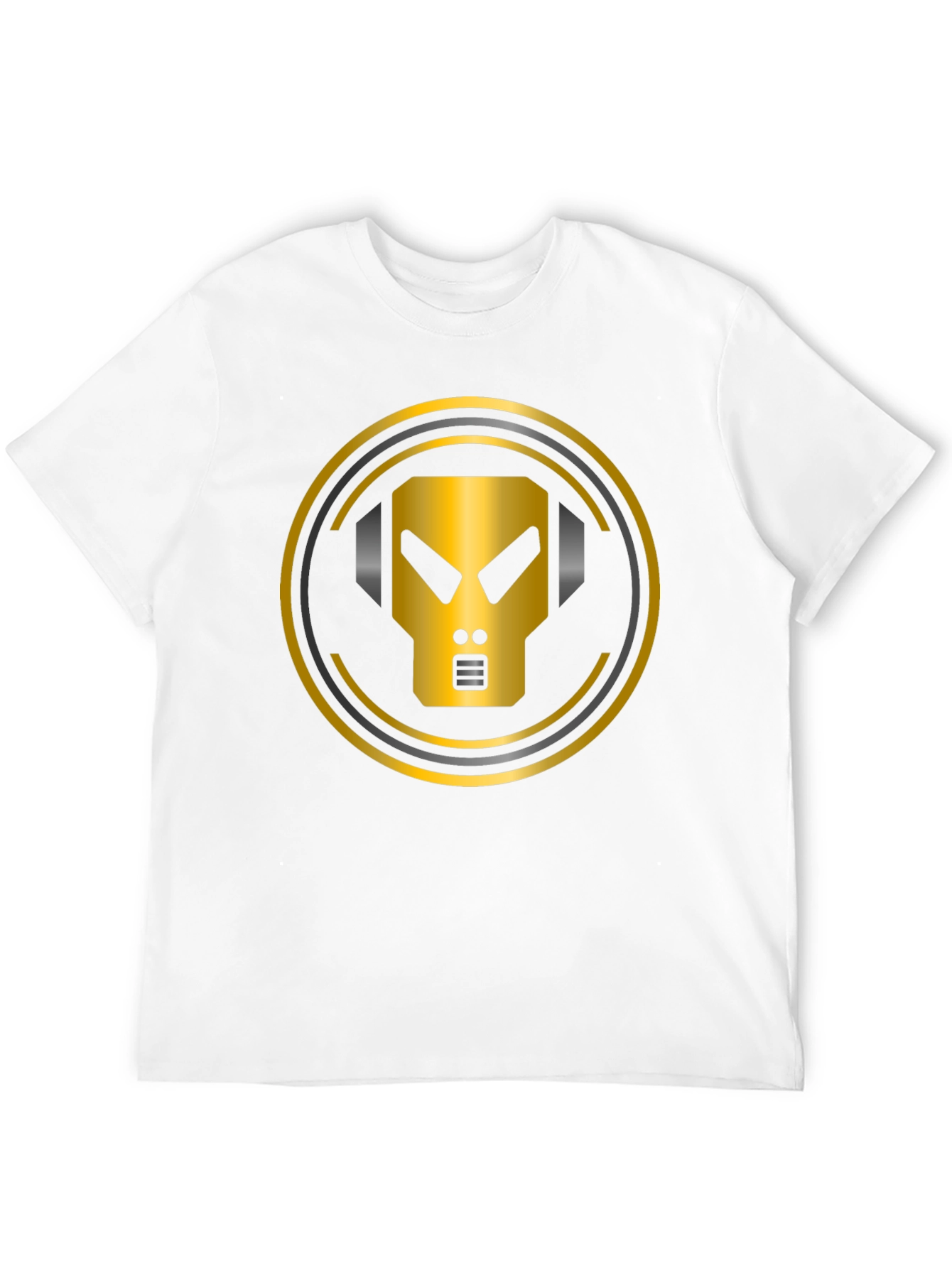 Gold Robot Headphone Graphic T-Shirt