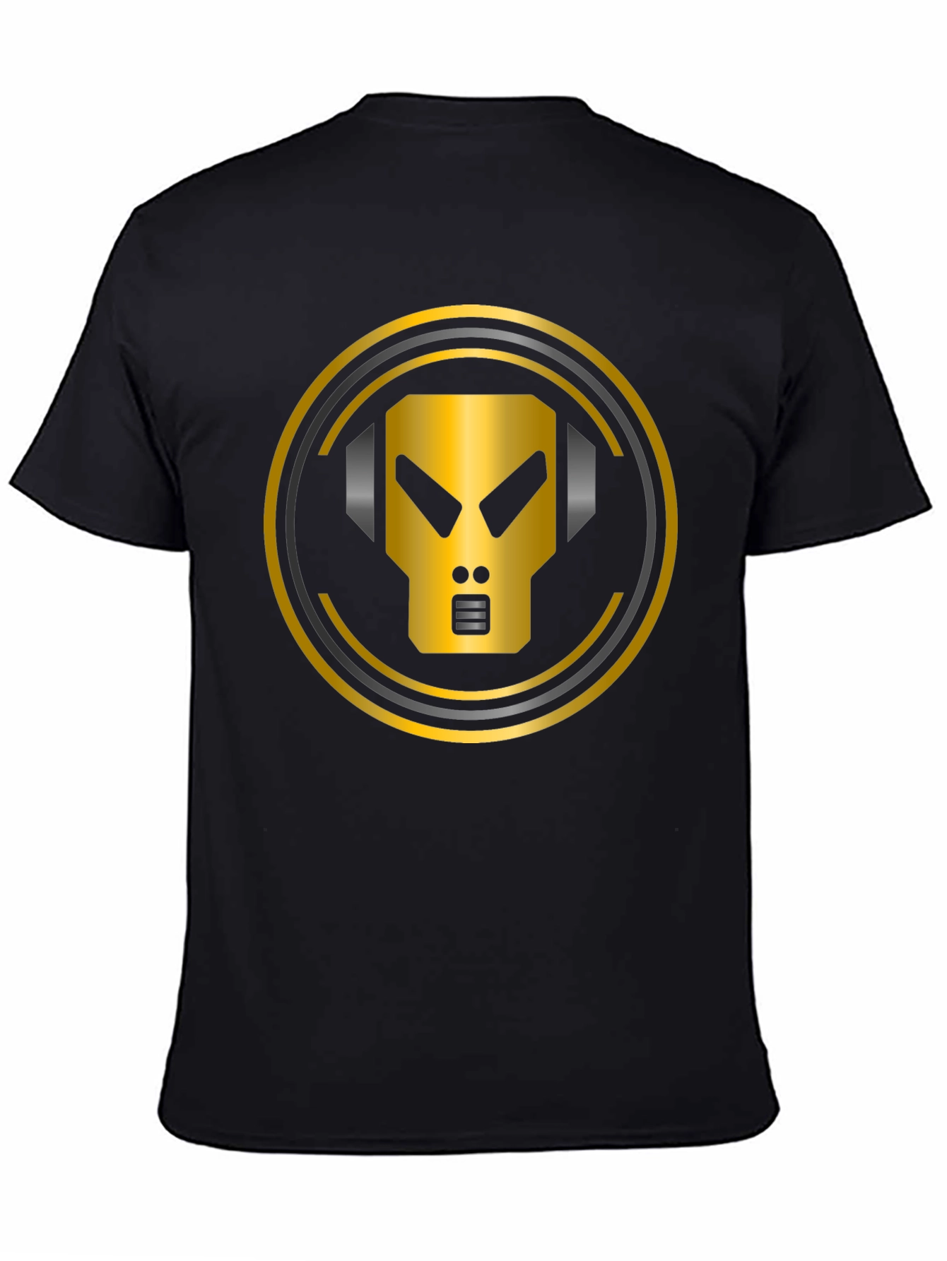 Gold Robot Headphone Graphic T-Shirt