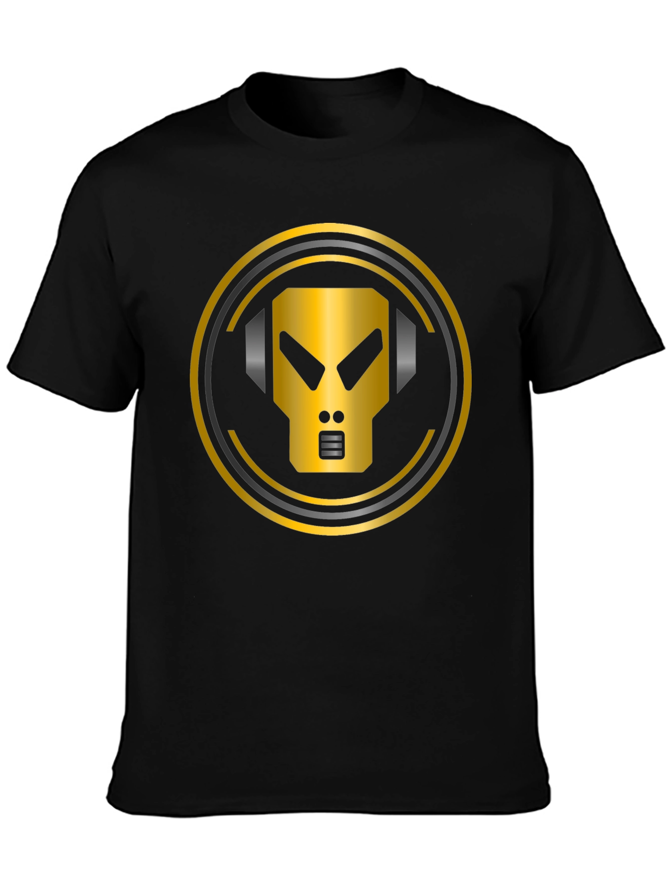 Gold Robot Headphone Graphic T-Shirt