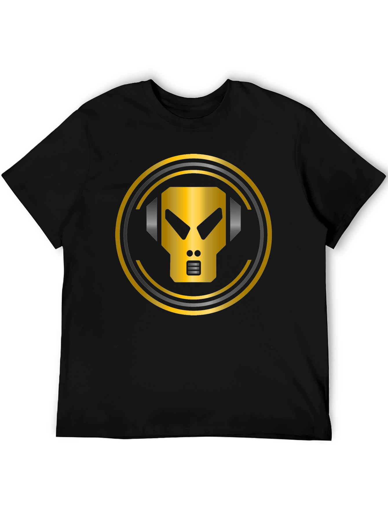 Gold Robot Headphone Graphic T-Shirt