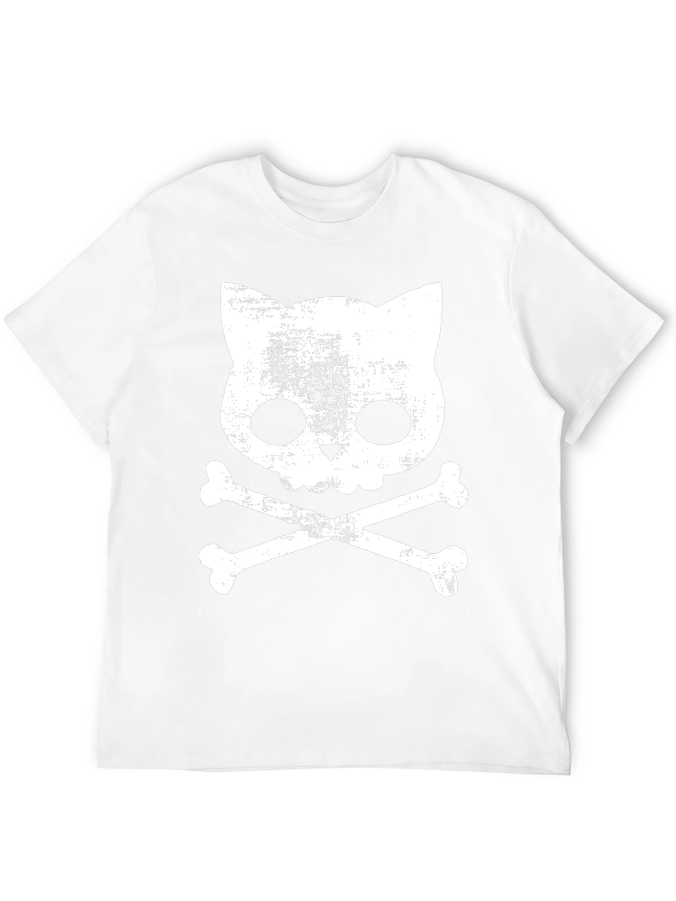 Cat Skull and Crossbones T-Shirt - Grunge Style